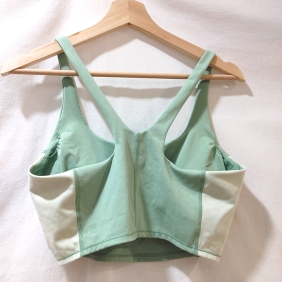 All in Motion Longline Cropped Tank Sport Bra‎ Light Medium Support Mint Green L - Picture 2 of 5